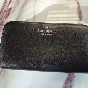 Kate Spade Black Leather Long Wallet